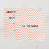 Invitations Baby showers Peach et White Chevron (Devant / Derrière)
