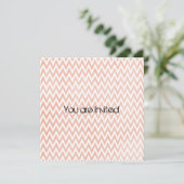 Invitations Baby showers Peach et White Chevron (Debout devant)
