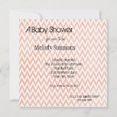 Invitations Baby showers Peach et White Chevron (Dos)