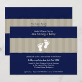 INVITATIONS baby showers :: pieds heureux 8L (Devant / Derrière)