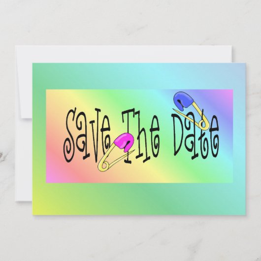 Invitations Baby showers Rainbow Pins (Devant)