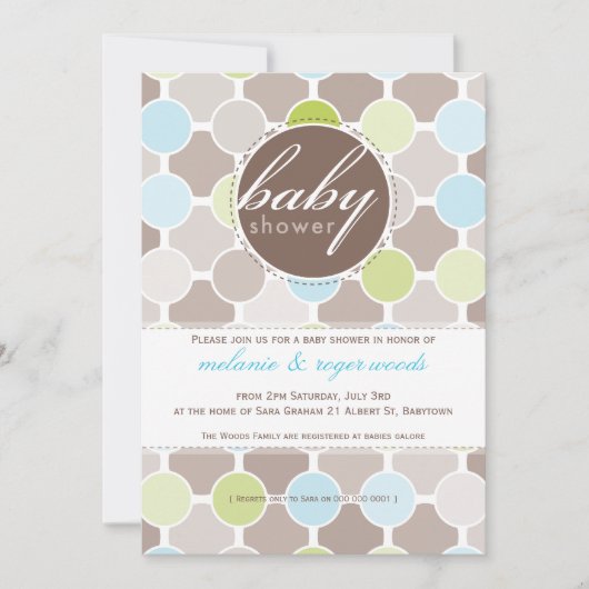 INVITATIONS baby showers :: taches de fizzy 6P (Devant)