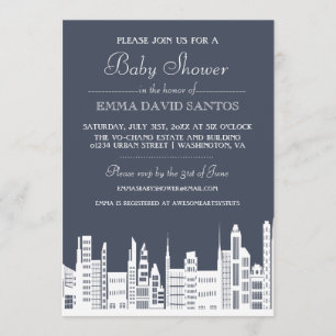 Invitations Baby showers urbains