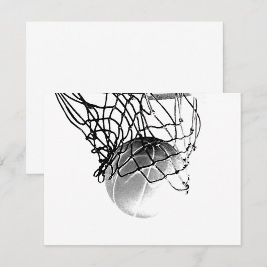 Invitations Ballon de Basket (Devant / Derrière)