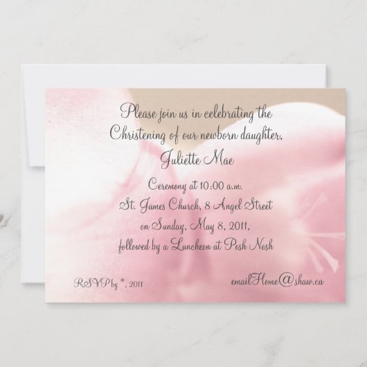 Invitations Baptême Christening Modèles (Dos)