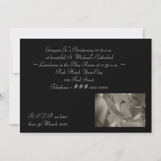 Invitations Baptême Christening Modèles (Dos)