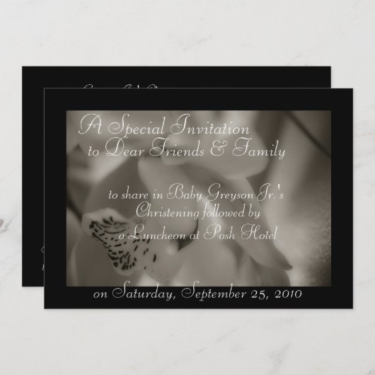 Invitations Baptême Christening Modèles (Devant / Derrière)