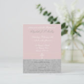 Invitations Baptême de dentelle rose (Debout devant)