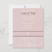 Invitations Baptême de dentelle rose (Devant)