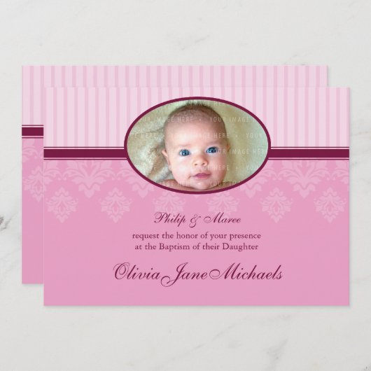 Invitations BAPTISM :: béni 3L (Devant / Derrière)