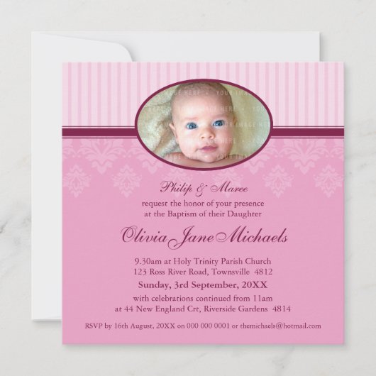 Invitations BAPTISM :: béni 3SQ (Devant)