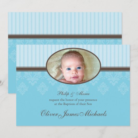 Invitations BAPTISM :: béni 6L (Devant / Derrière)