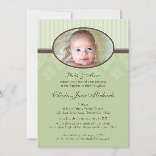 Invitations BAPTISM :: béni 7P (Devant)