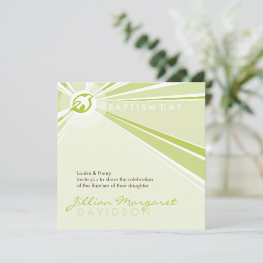 Invitations BAPTISM :: colombe moderne 7SQ (Debout devant)