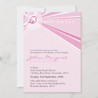 Invitations BAPTISM :: colombe moderne 8P