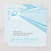 Invitations BAPTISM :: colombe moderne 9SQ (Devant / Derrière)