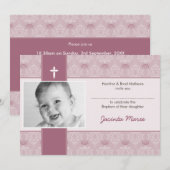 INVITATIONS BAPTISME STYLISH :: jolie 8aL (Devant / Derrière)