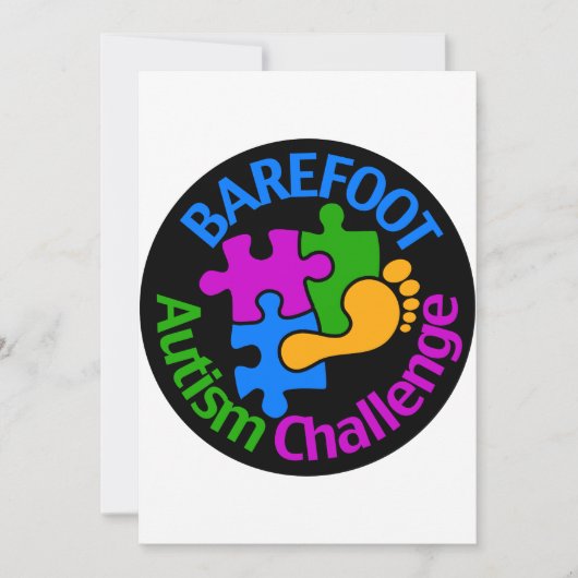 Invitations Barefoot Autisme Challenge (Devant)