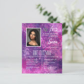 Invitations bat mitzvah Cartes photos juifs Élégan (Debout devant)