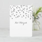 Invitations Bat mitzvah Confetti Argent (Debout devant)