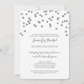 Invitations Bat mitzvah Confetti Argent (Dos)