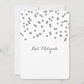 Invitations Bat mitzvah Confetti Argent (Devant)