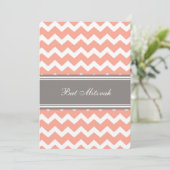 Invitations Bat mitzvah Coral Grey Chevron (Debout devant)