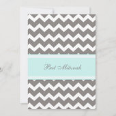 Invitations Bat mitzvah de Blue Grey Chevron (Devant)