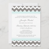 Invitations Bat mitzvah de Blue Grey Chevron (Dos)
