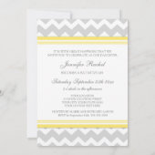Invitations Bat mitzvah de Chevron gris jaune (Dos)