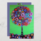 Invitations Bat mitzvah de l'arborescence de la ba (Devant / Derrière)