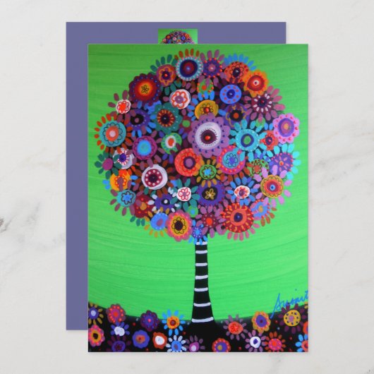 Invitations Bat mitzvah de l'arborescence de la ba (Devant / Derrière)