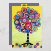 Invitations Bat mitzvah de l'arborescence de la ba (Devant / Derrière)