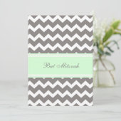 Invitations Bat mitzvah de Mint Grey Chevron (Debout devant)