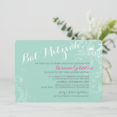 INVITATIONS bat mitzvah élégant à la menthe rose (Debout devant)