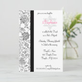 Invitations Bat mitzvah élégantes (Debout devant)