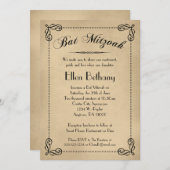 Invitations Bat mitzvah élégantes (Devant / Derrière)