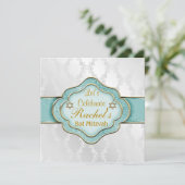 Invitations Bat mitzvah MINE VERT ÉLÉGANT Damas (Debout devant)