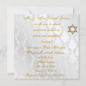 Invitations Bat mitzvah MINE VERT ÉLÉGANT Damas (Dos)