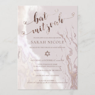 Invitations bat mitzvah Moderne et chic