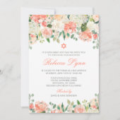 Invitations Bat mitzvah Pastel Watercolor Flowers (Devant)
