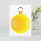 Invitations Bauble de Noël Jaune. (Debout devant)