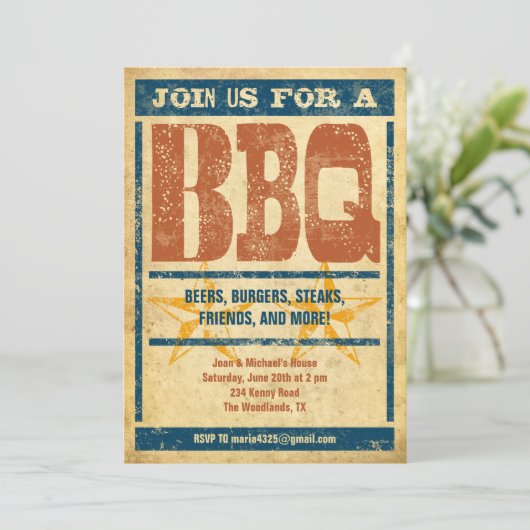 Invitations BBQ de style occidental (Debout devant)