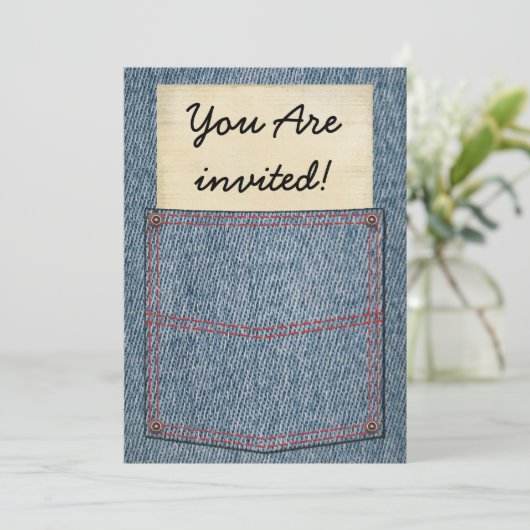 Invitations BBQ Jeans Pocket (Debout devant)