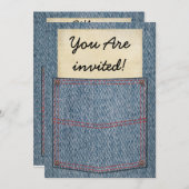 Invitations BBQ Jeans Pocket (Devant / Derrière)