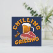 Invitations BBQ personnalisées pour le refroidisse (Debout devant)