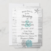 Invitations Beachy White Washed Wood Wedding (Devant)