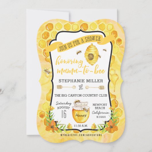 Invitations Bee Baby Shower (Devant)