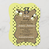 Invitations Bee Baby Shower (Devant / Derrière)