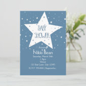 Invitations Big Star BABY SHOWER Ciel céleste (Debout devant)